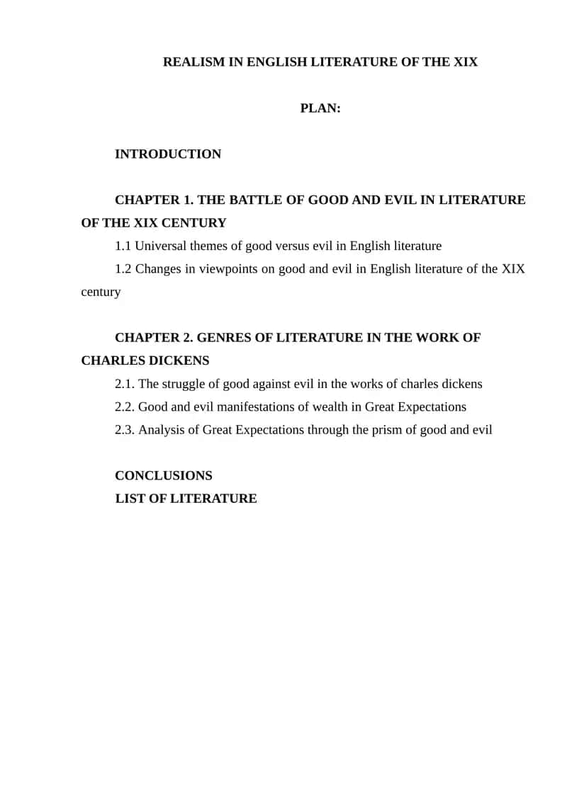Realism in English Literature of the XIX