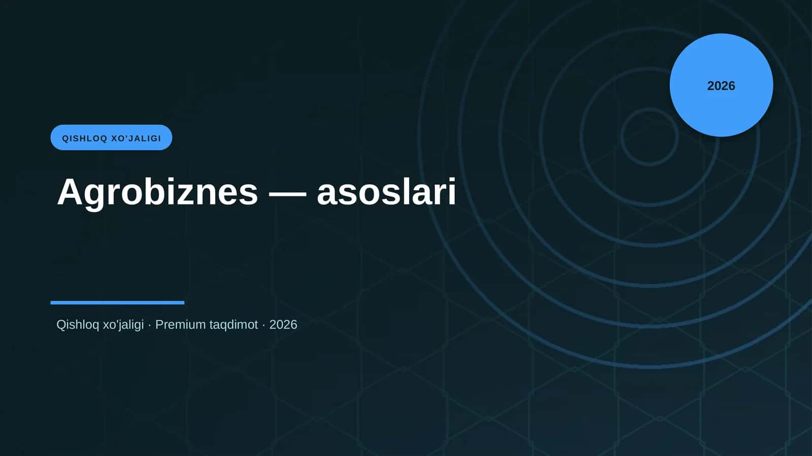 Agrobiznes — asoslari