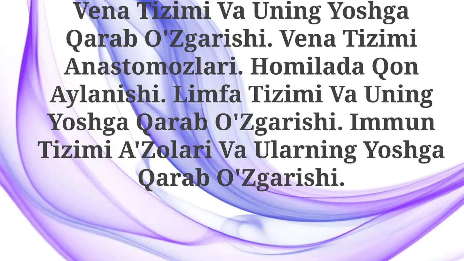 Yoshga Bog'liq Tizimlar