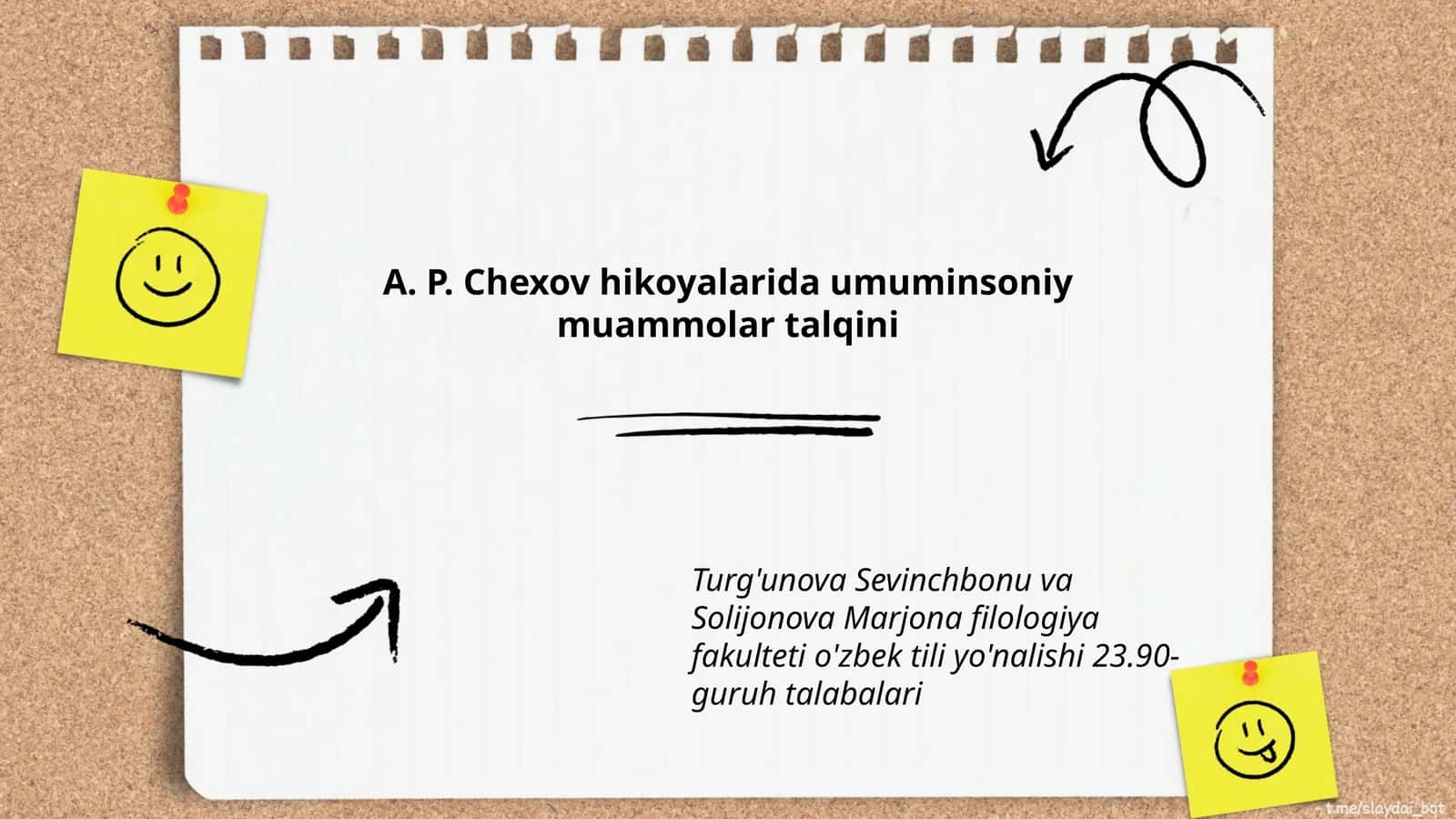 A. P. Chexov hikoyalarida umuminsoniy muammolar talqini