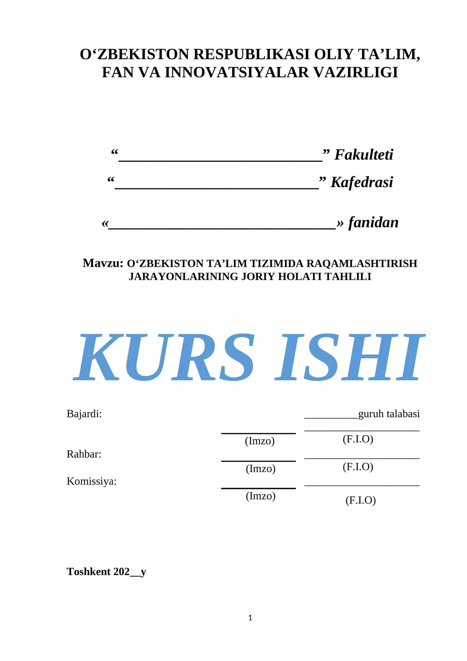 O‘zbekiston ta’lim tizimida raqamlashitirish jarayonlarining joriy holati tahlili