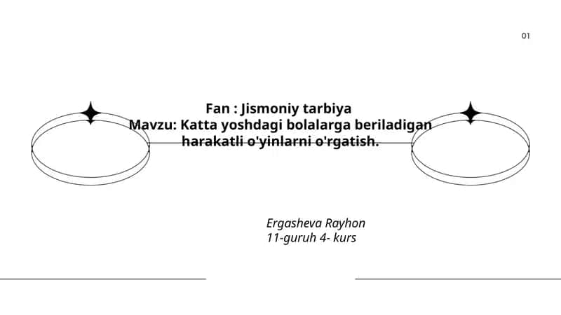 Katta yoshdagi bolalarga beriladigan harakatli o'yinlarni o'rgatish
