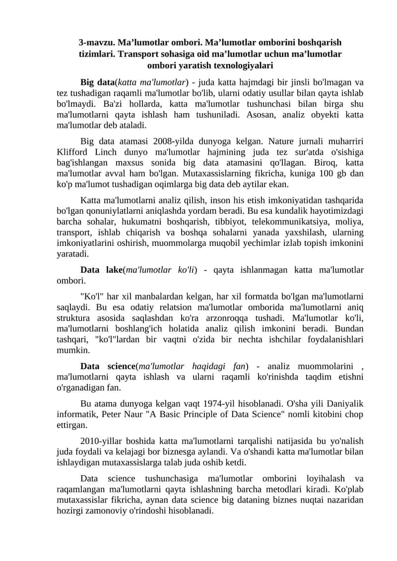 Ma’lumotlar ombori