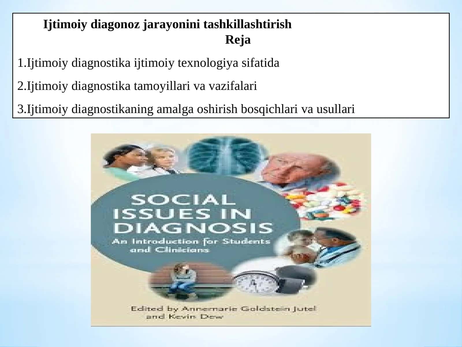 Ijtimoiy diagonoz jarayonini tashkillashtirish