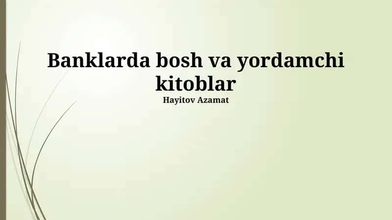 Banklarda hisob kitoblarning ahamiyati