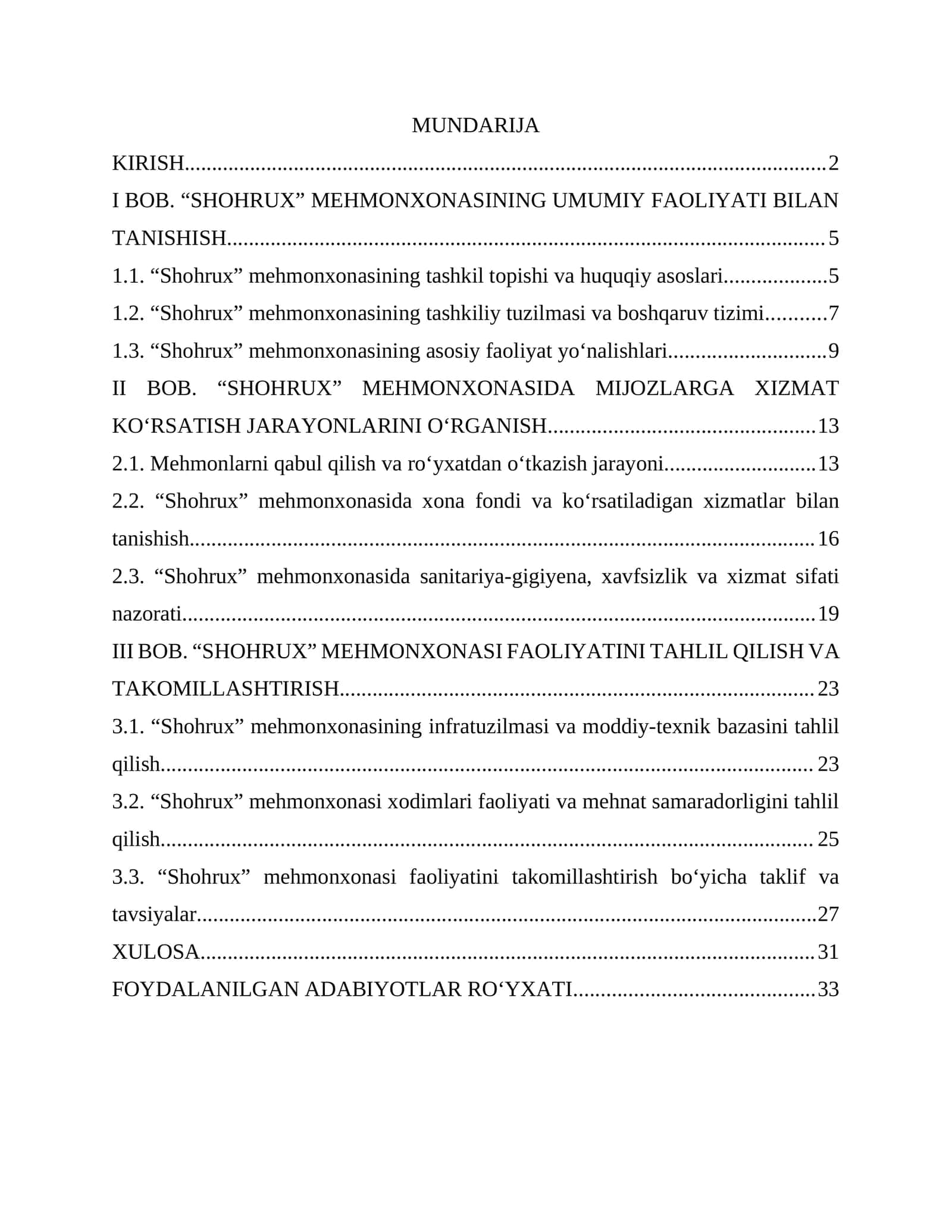 Shohrux Mehmonxonasining Umumiy Faoliyati
