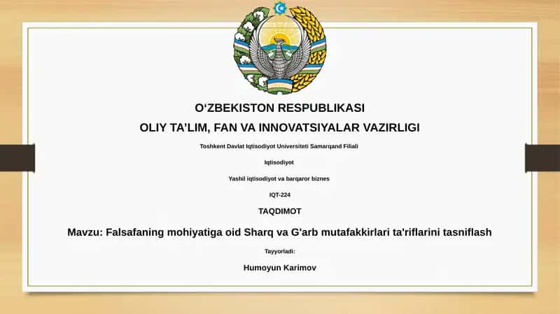 Yashil iqtisodiyot va barqaror biznes IQT-224