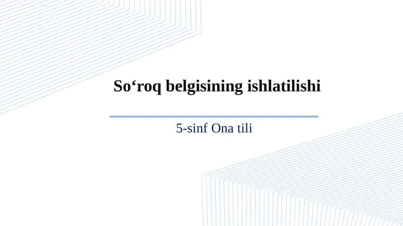 5-sinf Ona tili dars ishlanma