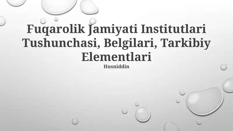 Fuqarolik Jamiyati Institutlari Tushunchasi, Belgilari, Tarkibiy Elementlari