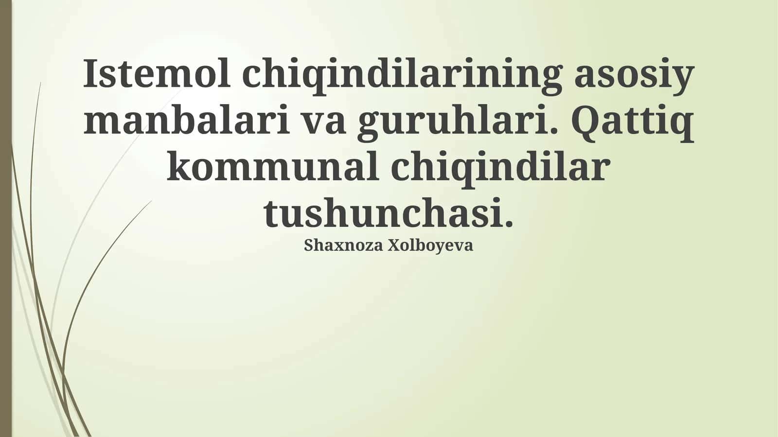 Qattiq kommunal chiqindilar tushunchasi