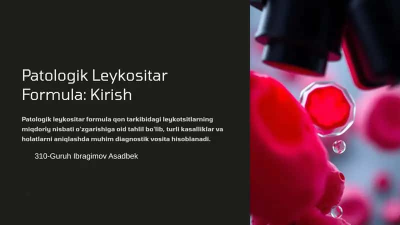 Patologik Leykositar Formula: Kirish