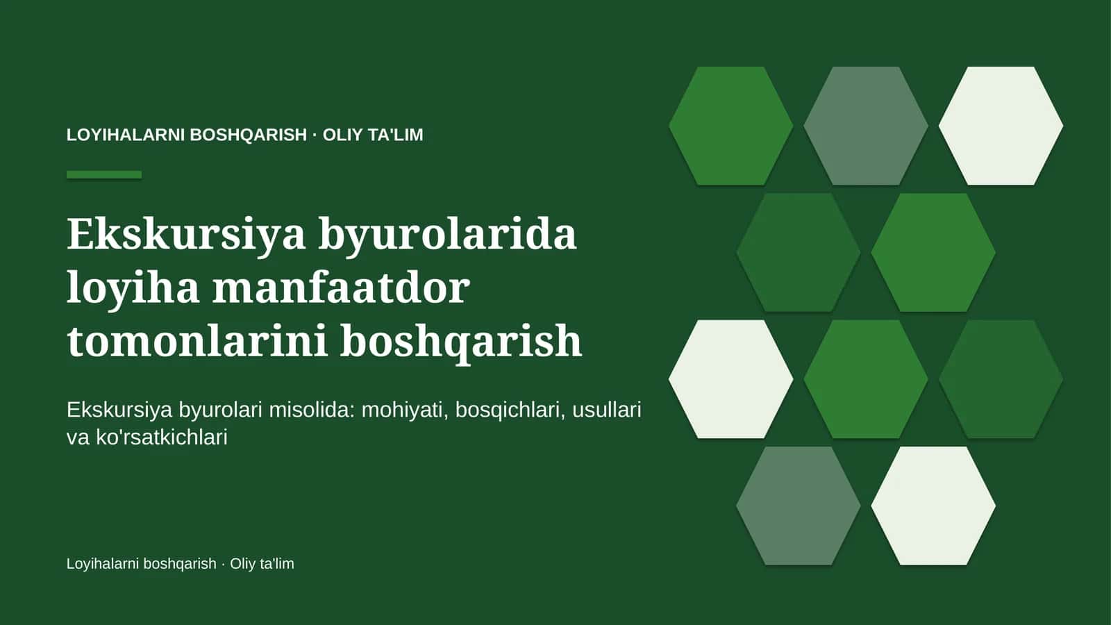 ekskursiya byurolarida loyiha manfaatdor tomonlarini boshqarish 7482