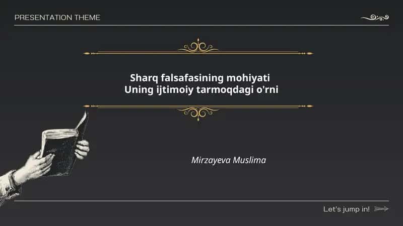 Sharq falsafasining mohiyati Uning ijtimoiy tarmoqdagi o'rni
