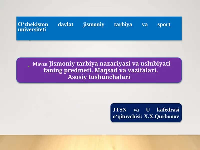 Jismoniy tarbiya nazariyasi va uslubiyati