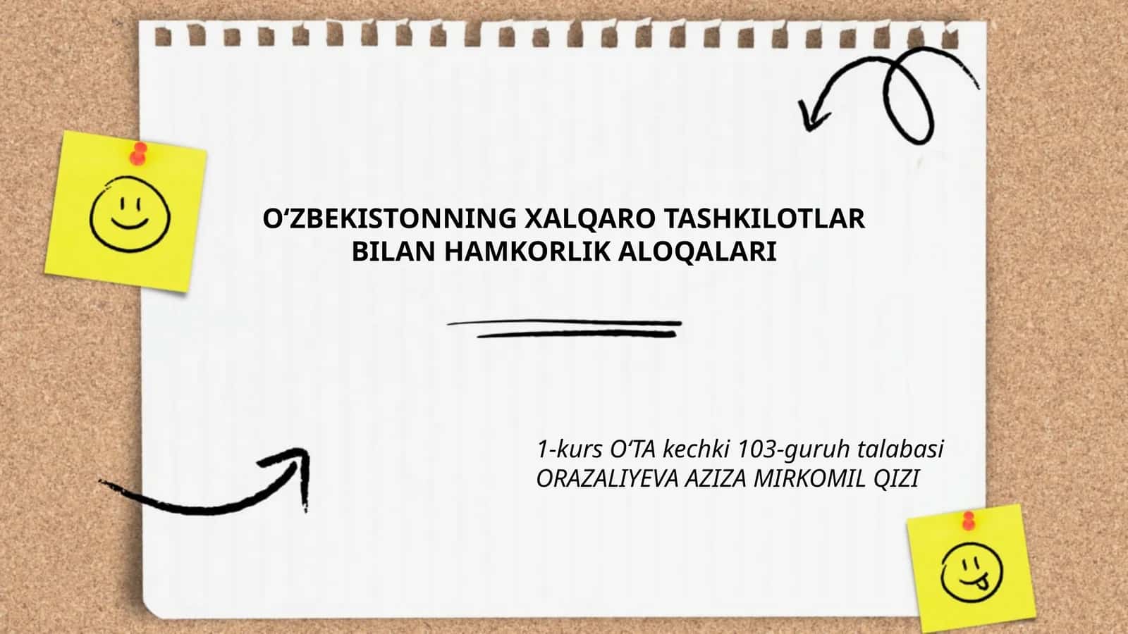 OʻZBEKISTONNING XALQARO TASHKILOTLAR BILAN HAMKORLIK ALOQALARI