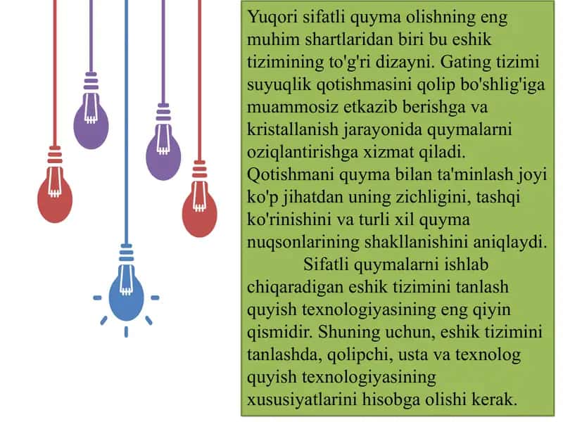 quyish tizimlari qolip aralashmasi