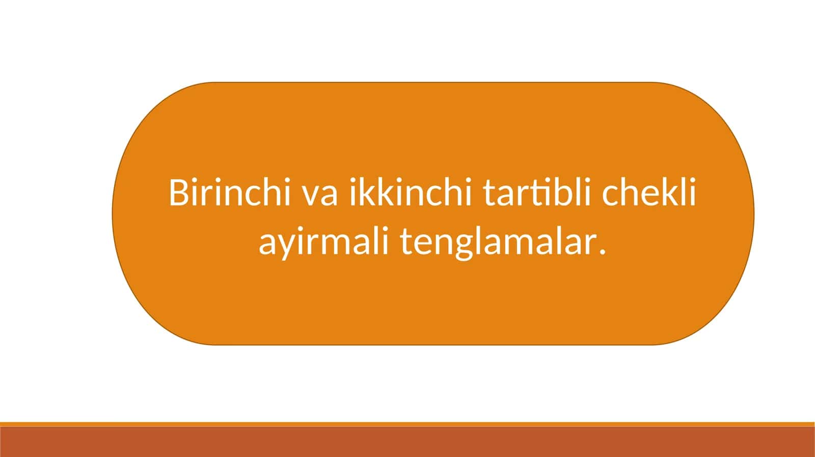 Birinchi va ikkinchi tartibli chekli ayirmali tenglamalar.