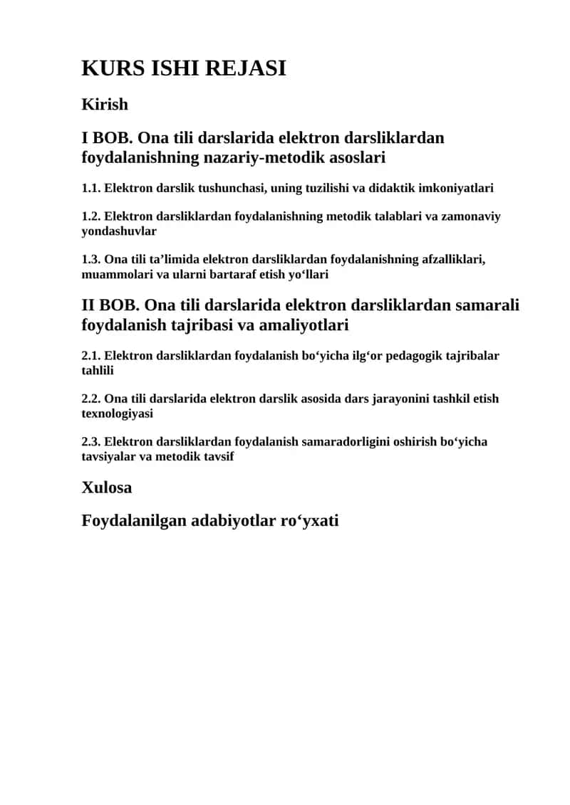 Ona tili darslarida elektron resurslar foydalanish