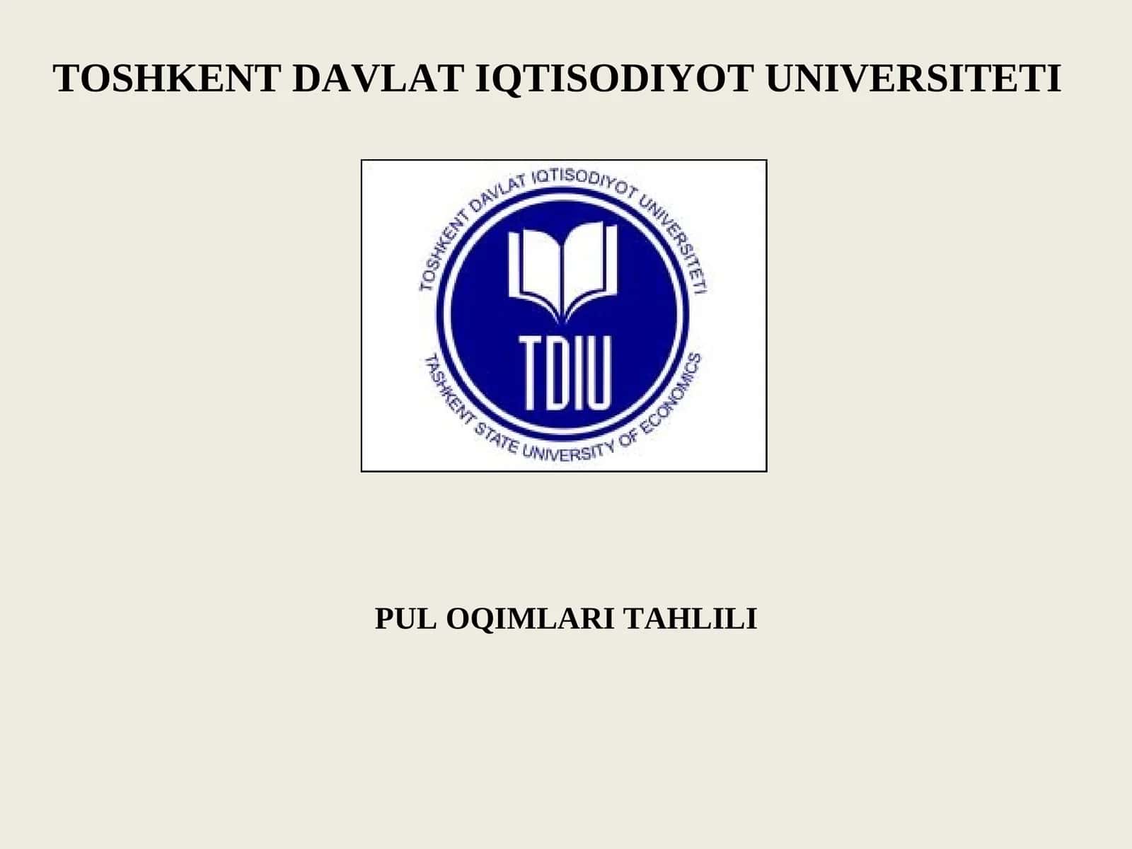 PUL OQIMLARI TAHLILI