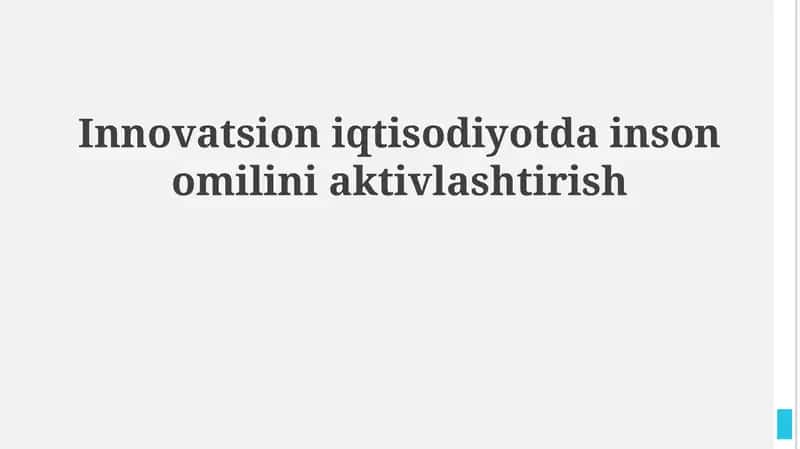 Inson omili: Innovatsiya ekotizimining asosi