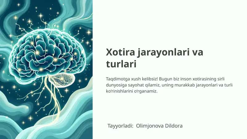 Xotira jarayonlari va turlari