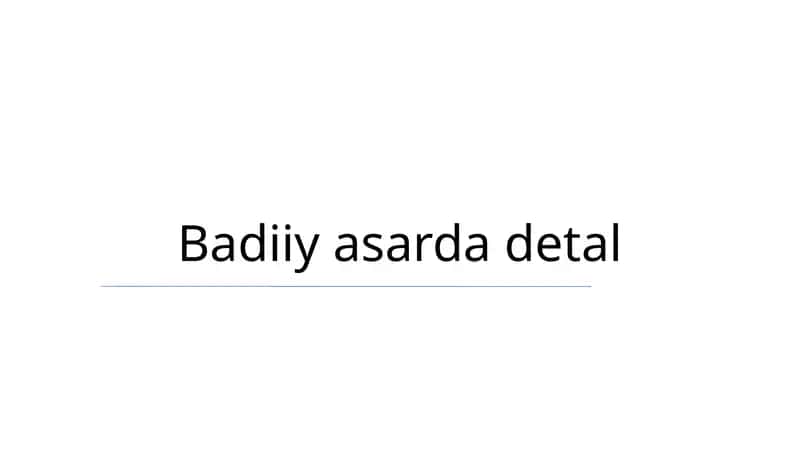 Badiiy asarda detal