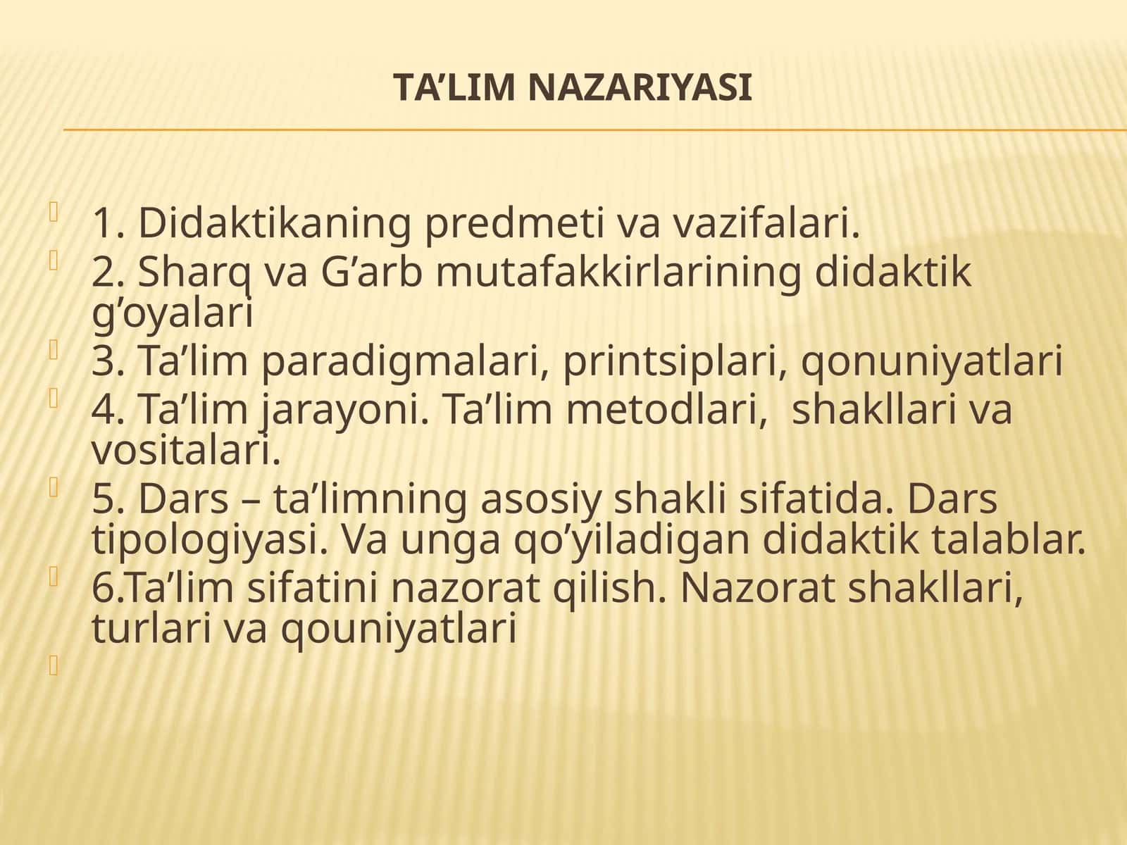 Ta’lim nazariyasi