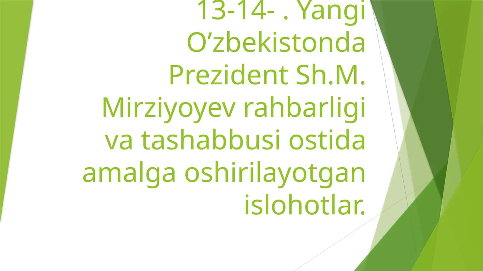 O'zbekistondagi rahbar yangiliklari
