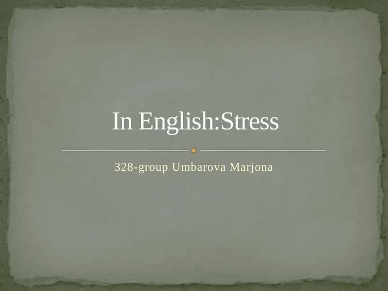 Stress