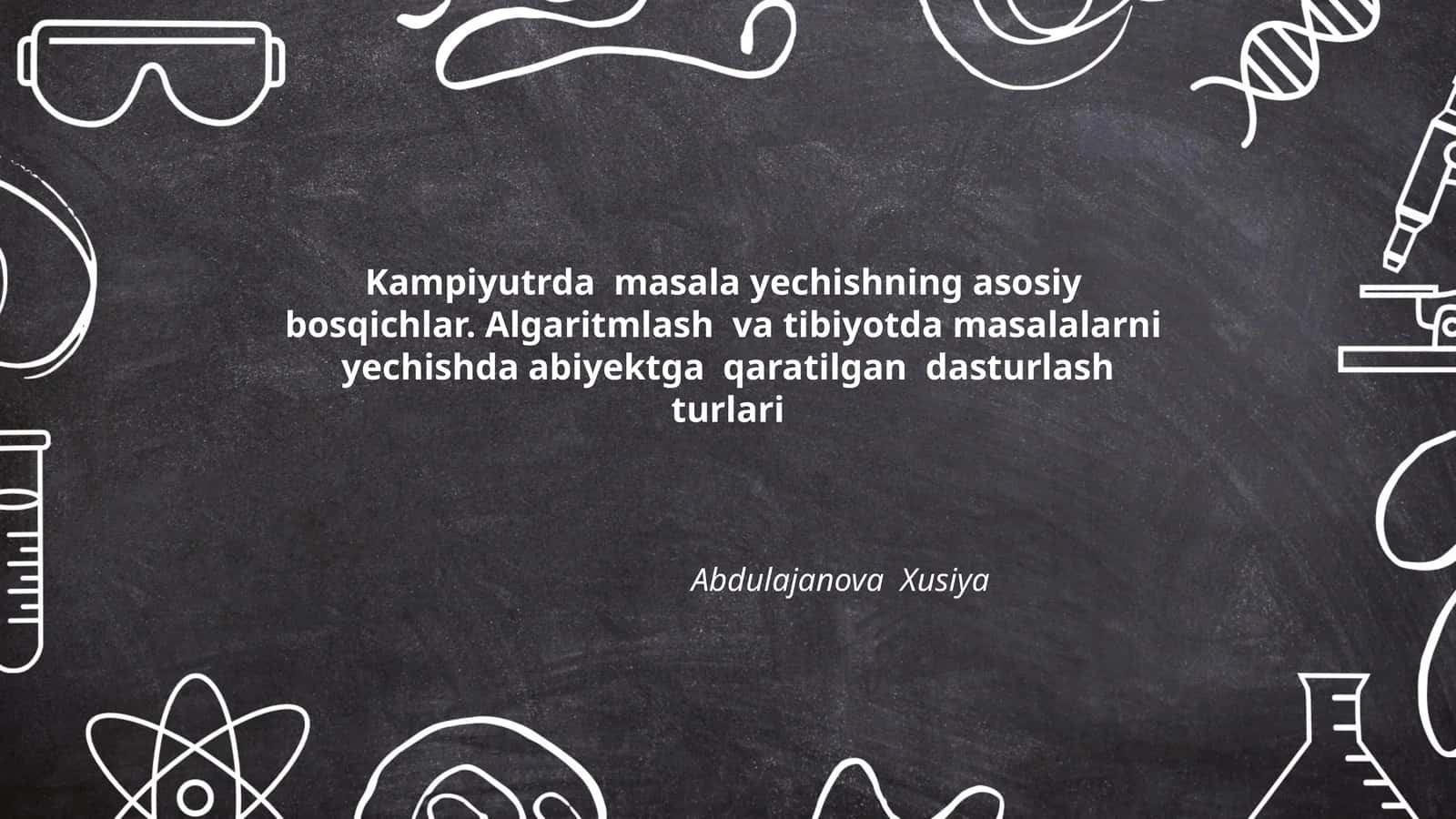 Algoritmlashning asosiy tushunchalari