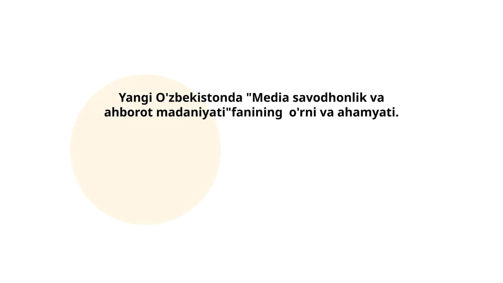 Media savodxonlik va axborot madaniyati
