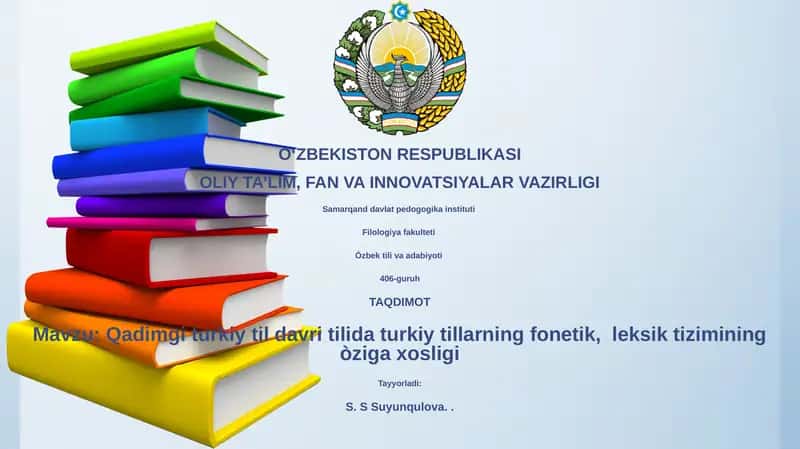Qadimgi turkiy til davri tilida turkiy tillarning fonetik, leksik tizimining òziga xosligi