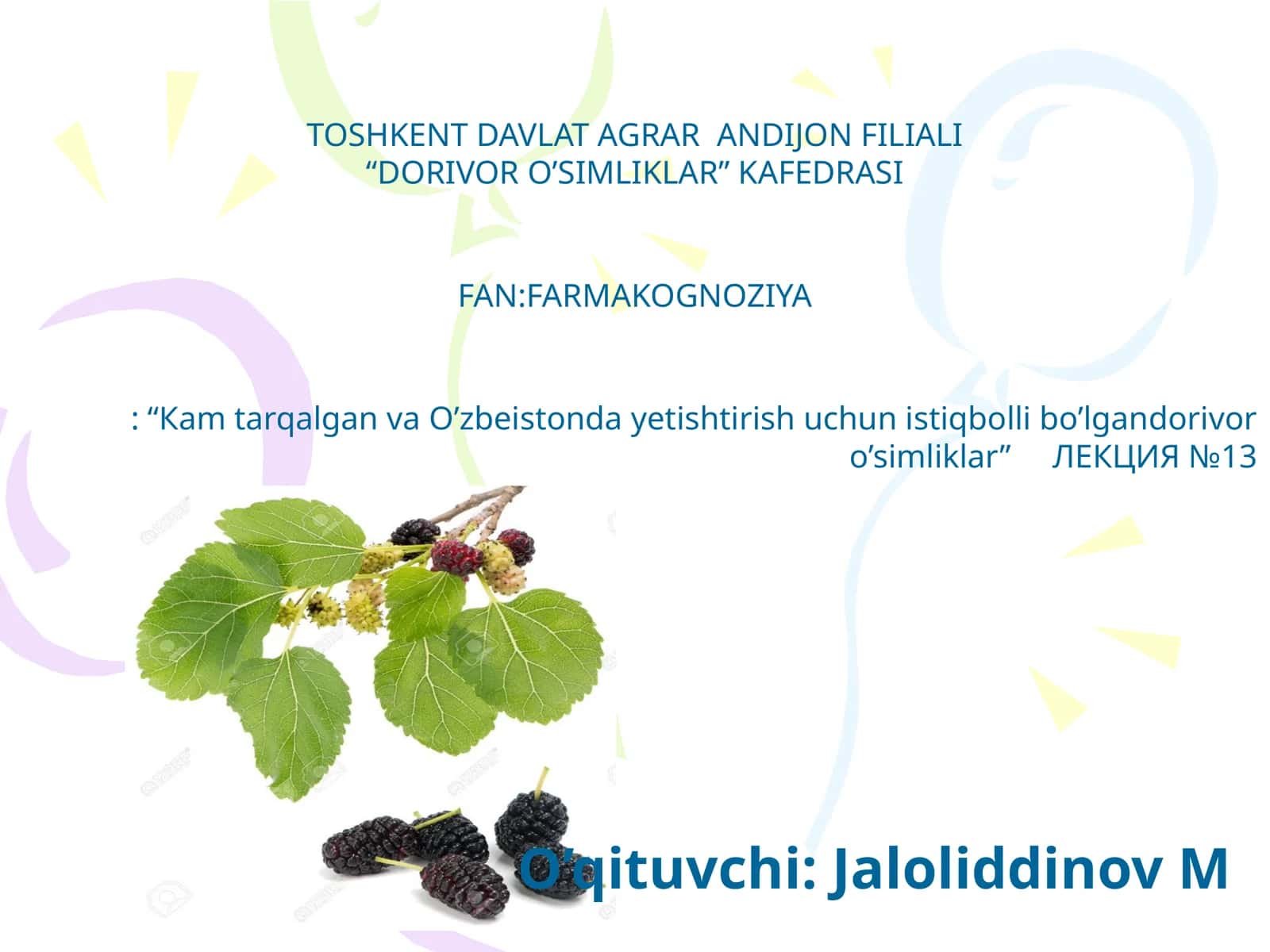DORIVOR O’SIMLIKLAR