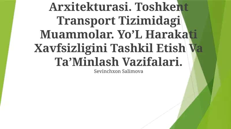 Ittning Funktsional Arxitekturasi, Toshkent Transport Tizimidagi Muammolar