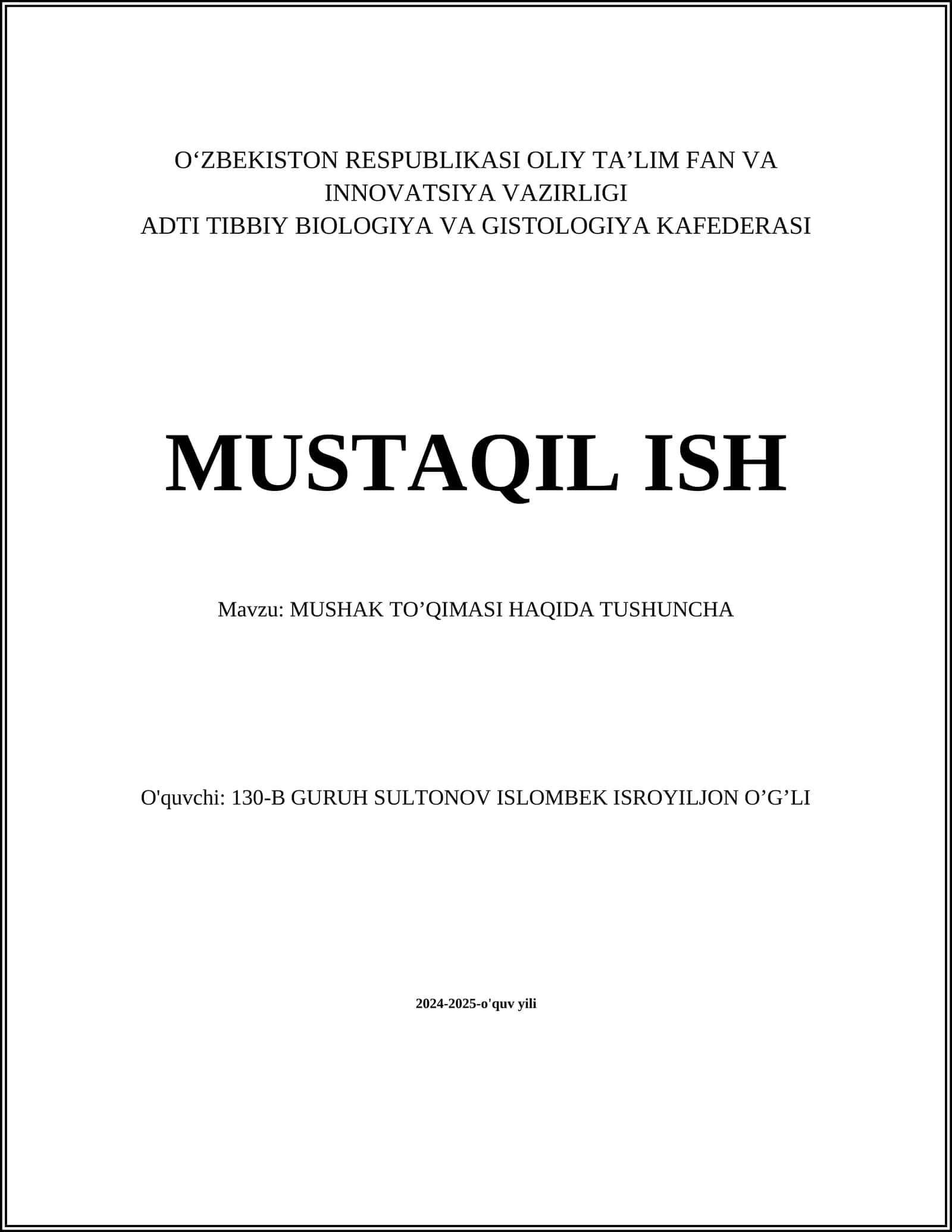Muskullar to'qimasi tuzilishi
