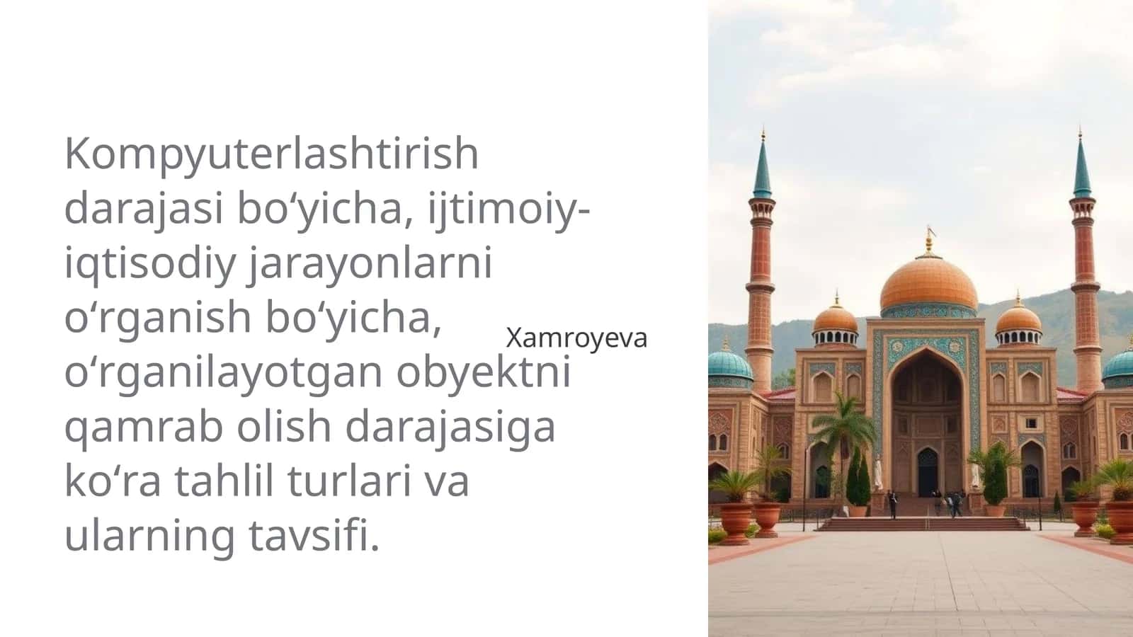 Kompyuterlashtirish darajasi bo'yicha