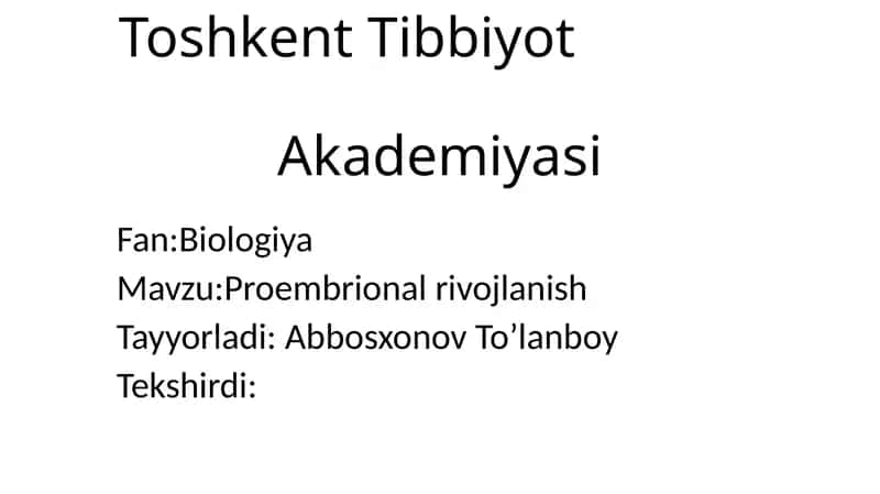 Proembrionalrivojlanish
