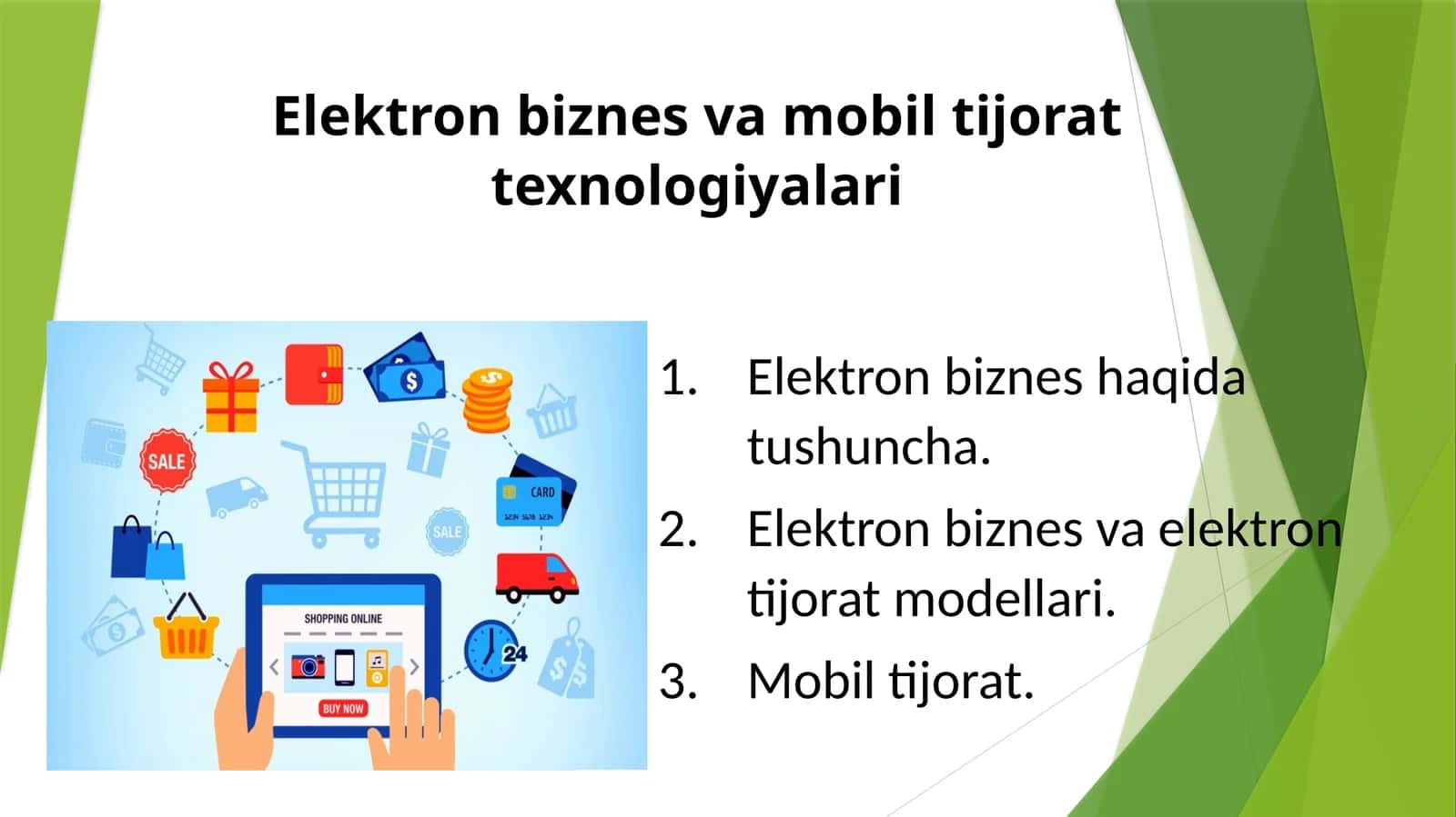 Elektron biznes va mobil tijorat texnologiyalari