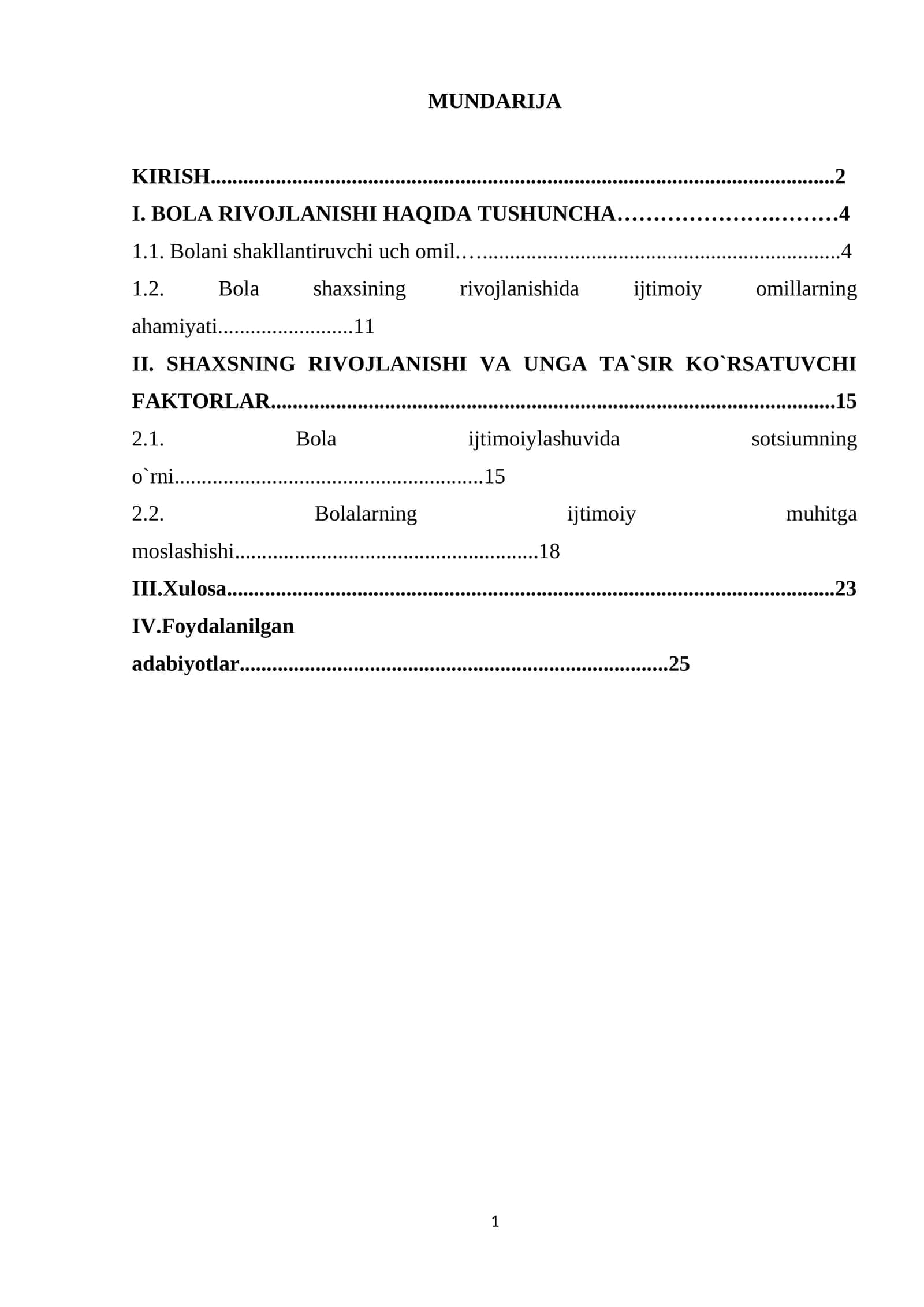 Bola rivojlanishida muhitning