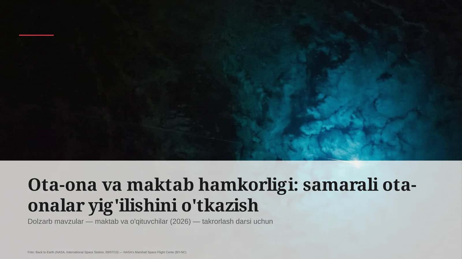 Ota-ona va maktab hamkorligi: samarali ota-onalar yig'ilishini o'tkazish