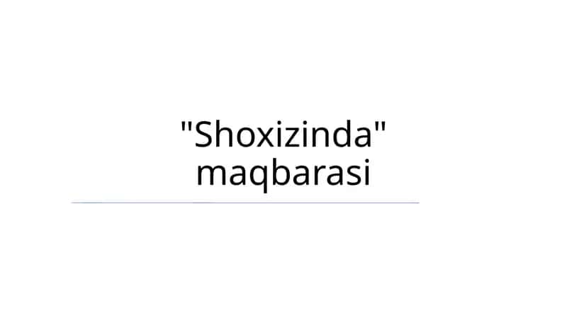 Shoxizinda maqbarasi