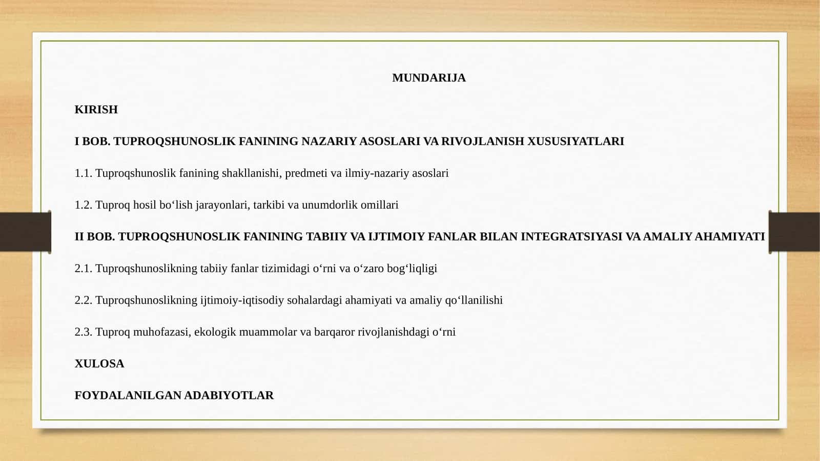 TUPROQSHUNOSLIK FANINING NAZARIY ASOSLARI VA RIVOJLANISH XUSUSIYATLARI