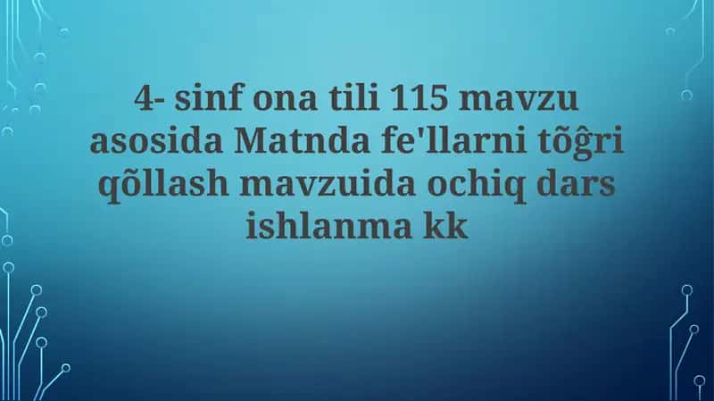 4-sinf ona tili dars rejasi