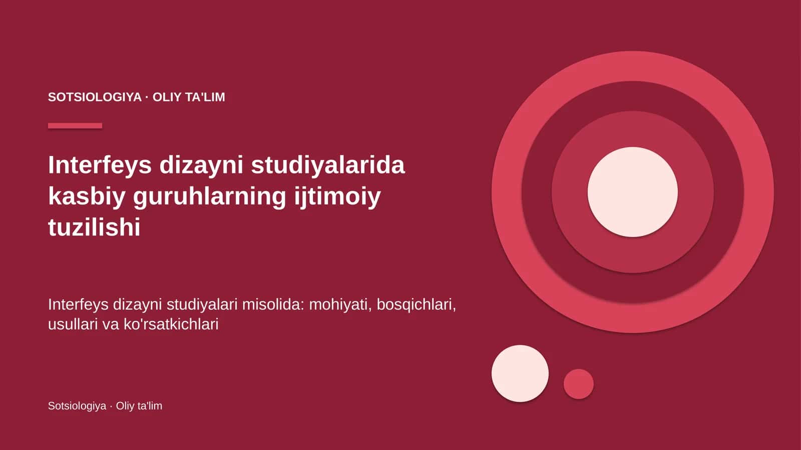 Interfeys dizayni studiyalarida kasbiy guruhlarning ijtimoiy tuzilishi