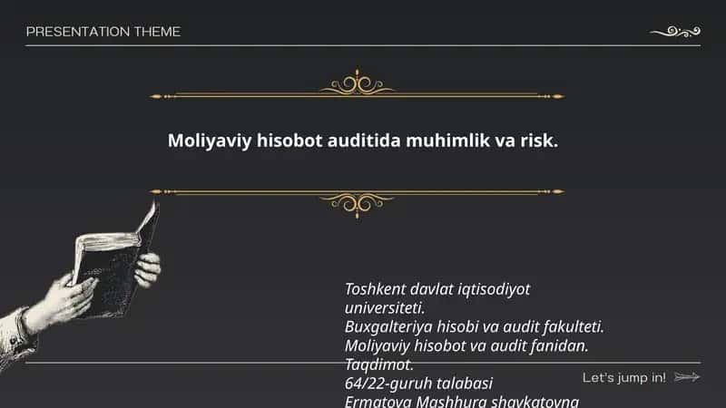Moliyaviy hisobot auditida muhimlik va risk