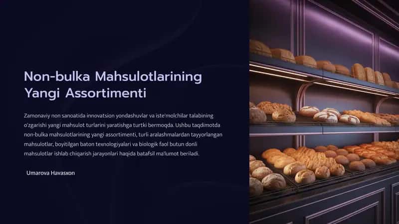 Zamonaviy non sanoati. Innovatsion yondashuvlar va iste'molchilar talabining o'zgarishi
