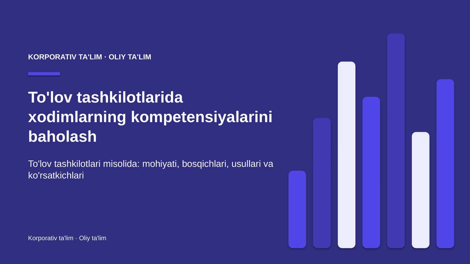 To'lov tashkilotlarida xodimlarning kompetensiyalarini baholash
