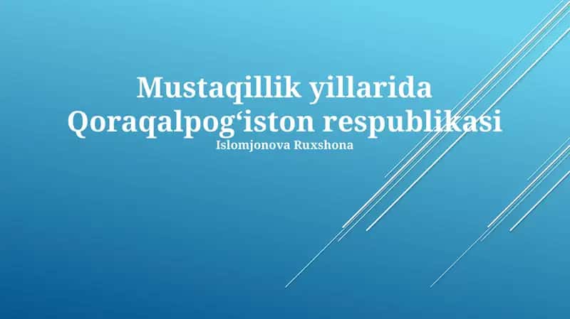 Mustaqillik yillarida Qoraqalpogʻiston respublikasi