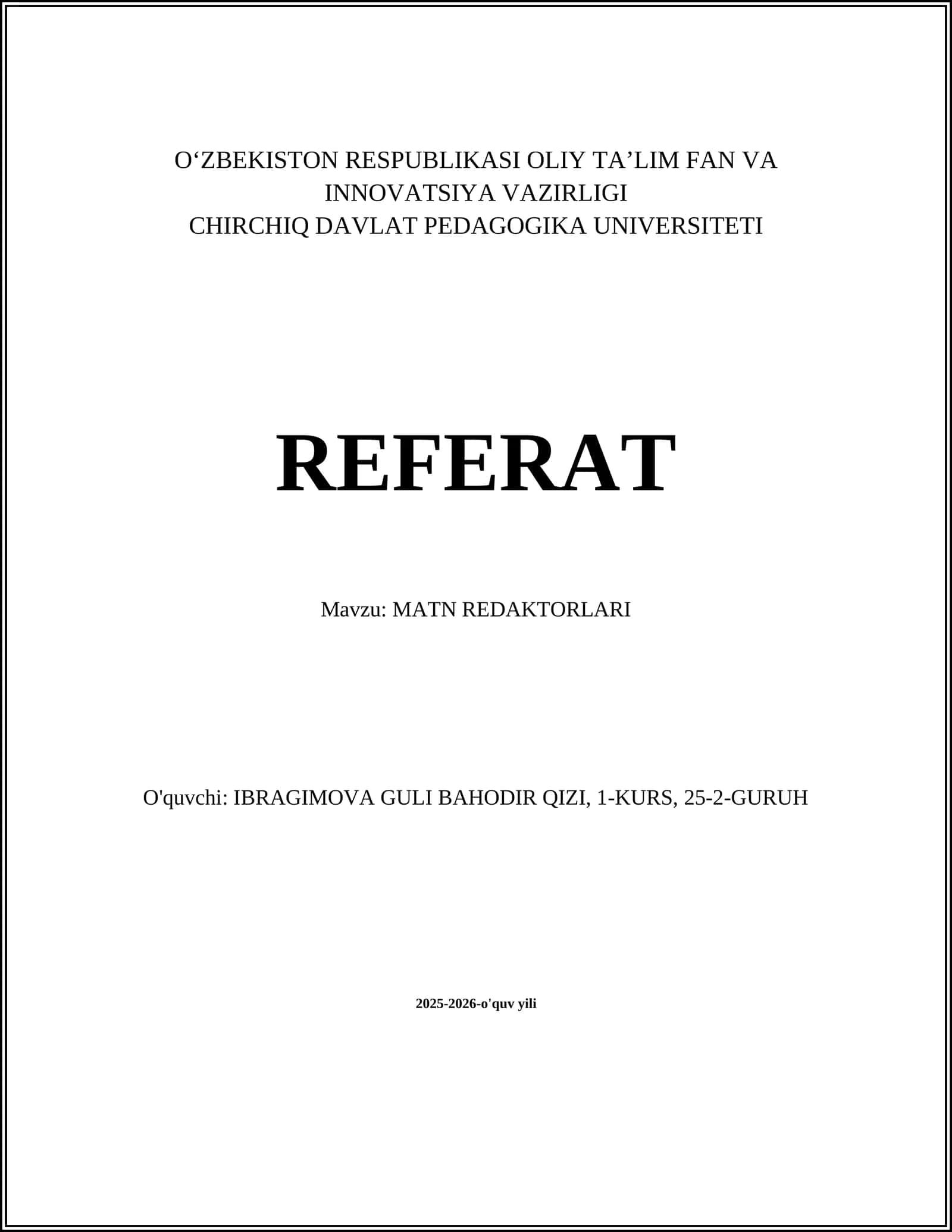 MATN REDAKTORLARI