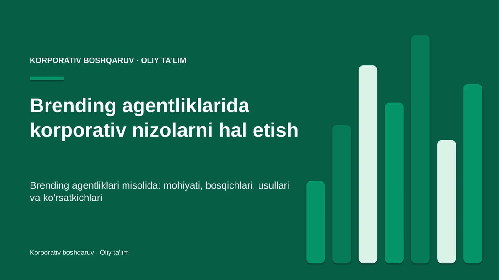 Korporativ boshqaruv · Oliy ta'lim